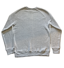 Load image into Gallery viewer, Back view of embroidered crewneck sweatshirt in Light Steel with Navy thread